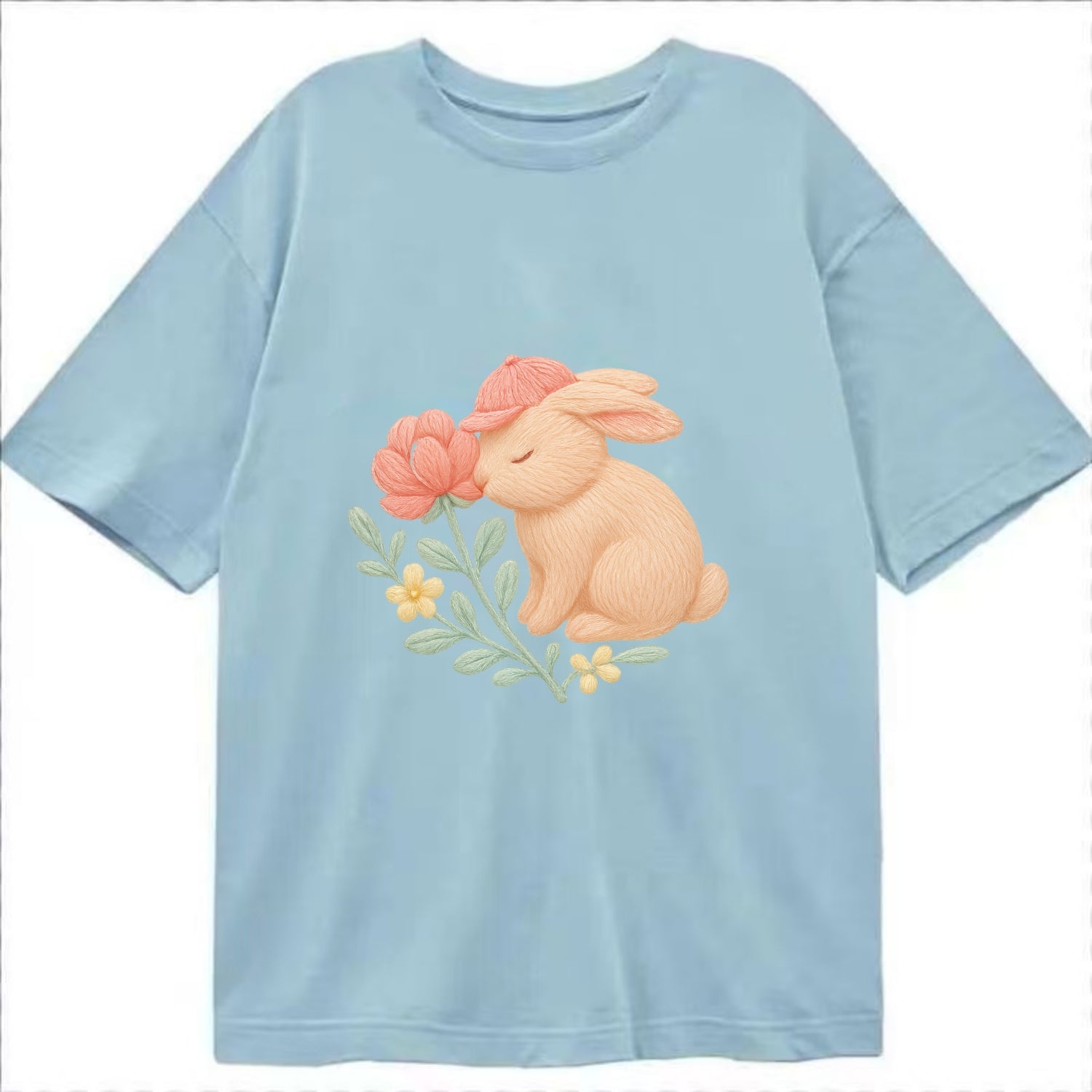 Peach Bunny - Classic T-shirt - Light Blue