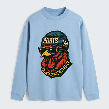 Paris Rooster - Classic Long Sleeve Shirt - Light Blue
