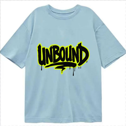 Bold typography design - "UNBOUND" - without limits, free from constraints - Classic T-shirt - Light Blue