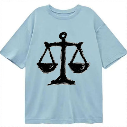 Scales of justice - equality and fairness bold ink style - Classic T-shirt - Light Blue
