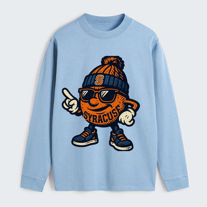 Syracuse Orange wearing Syracuse beanie with S patch - Classic Long Sleeve Shirt - Light Blue