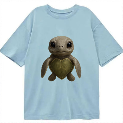 Baby Olive Ridley Turtle - olive green shell, heart-shaped carapace, bright eyes, - Classic T-shirt - Light Blue