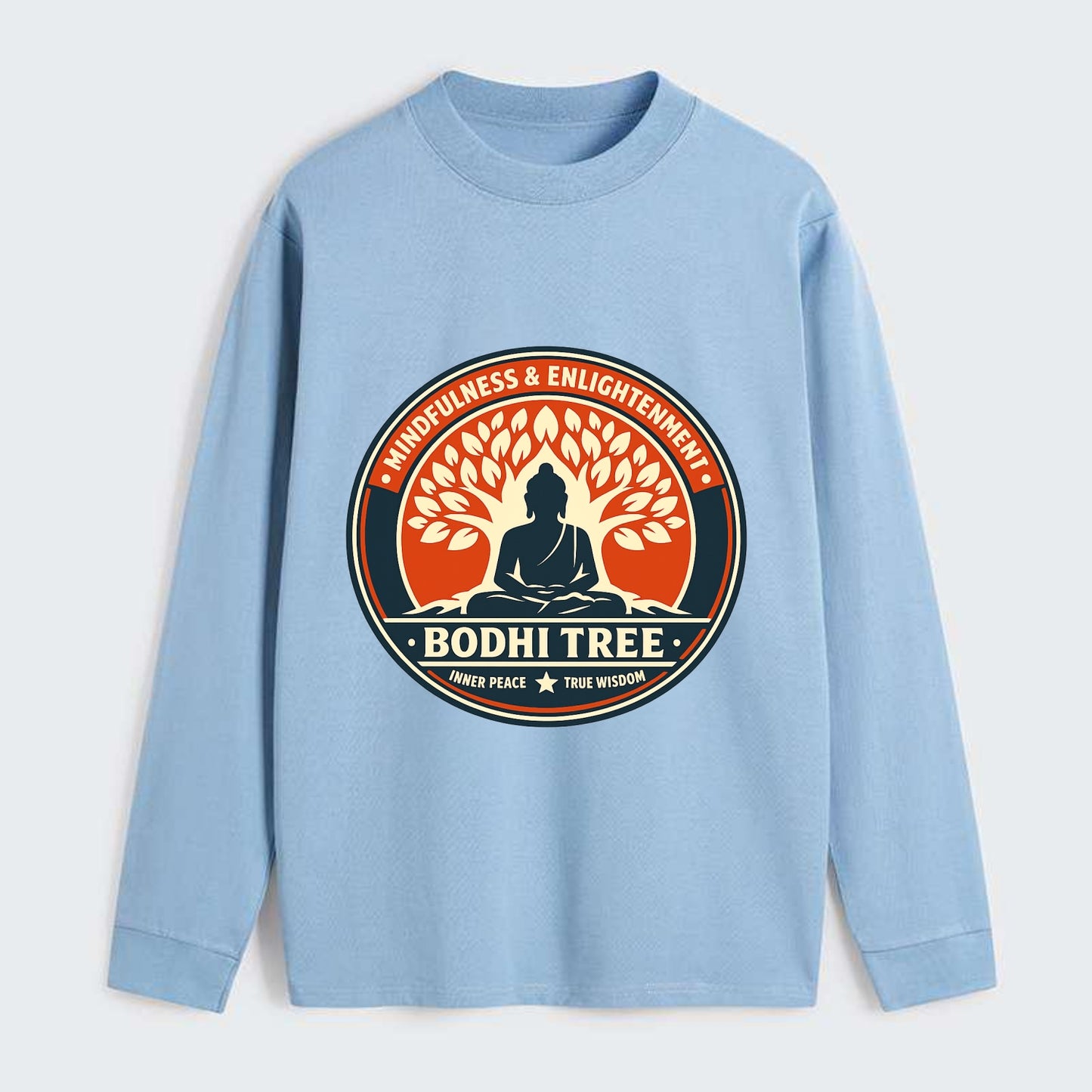 Zen Harmony Emblem - Classic Long Sleeve Shirt - Light Blue