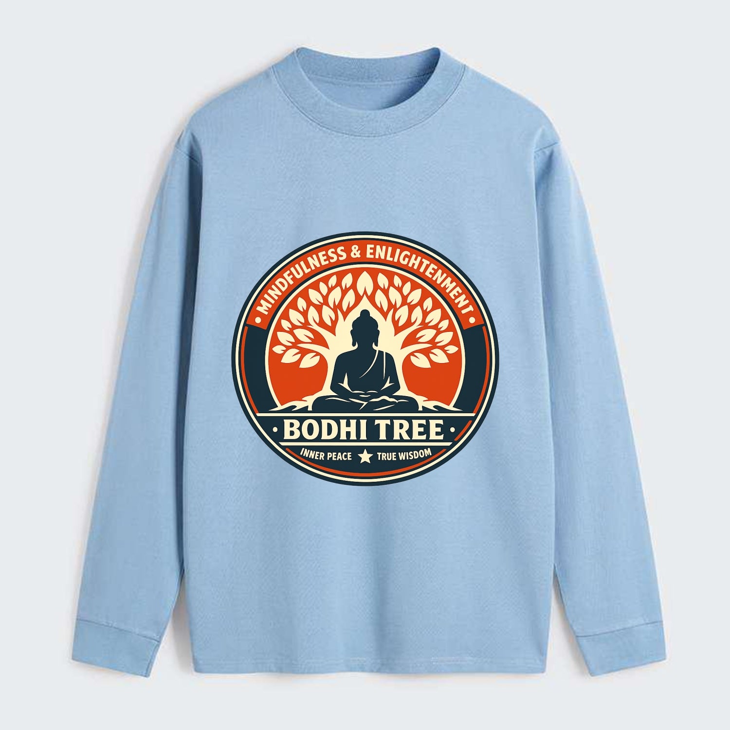 Zen Harmony Emblem - Classic Long Sleeve Shirt - Light Blue