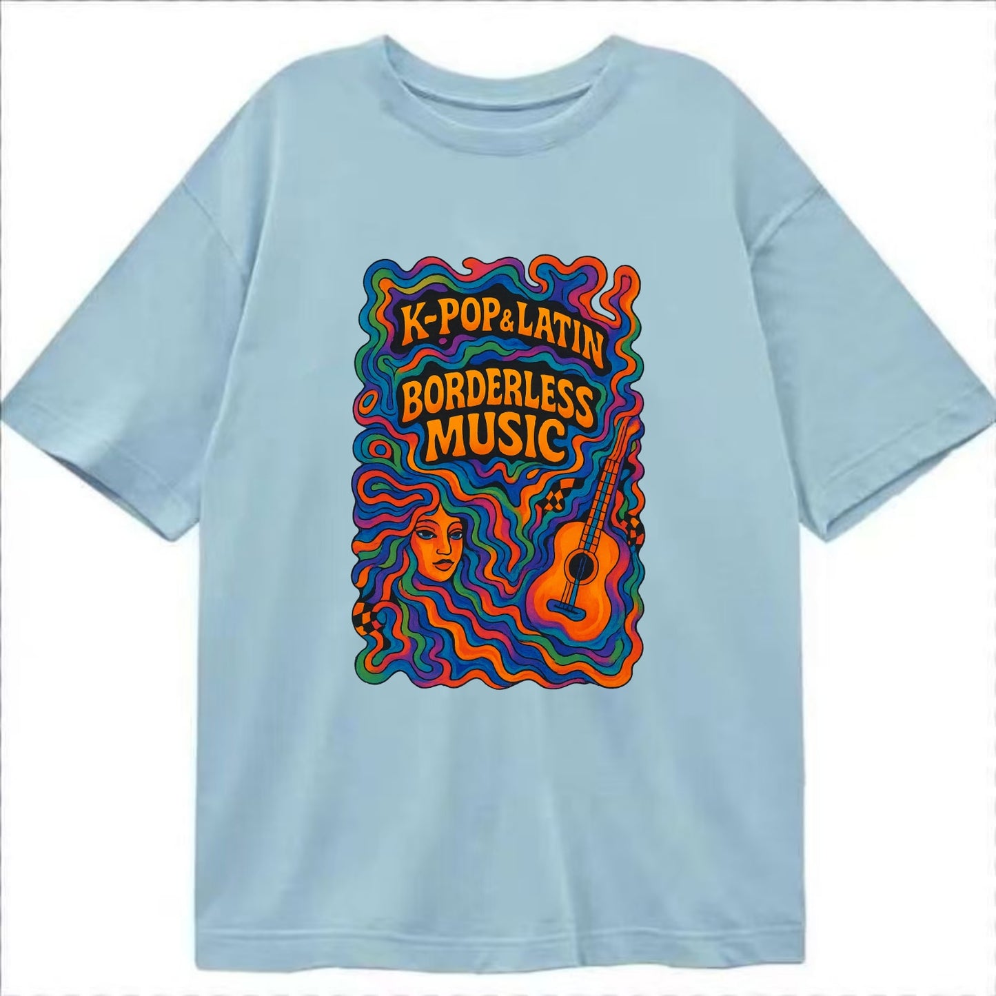 K-Pop and Latin fusion explosion - "Borderless Music" - cross-cultural sounds - Classic T-shirt - Light Blue
