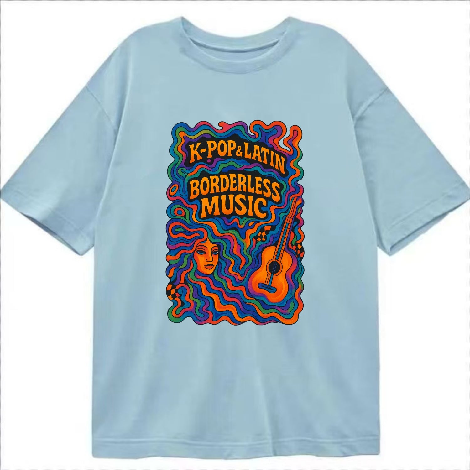 K-Pop and Latin fusion explosion - "Borderless Music" - cross-cultural sounds - Classic T-shirt - Light Blue
