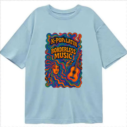 K-Pop and Latin fusion explosion - "Borderless Music" - cross-cultural sounds - Classic T-shirt - Light Blue