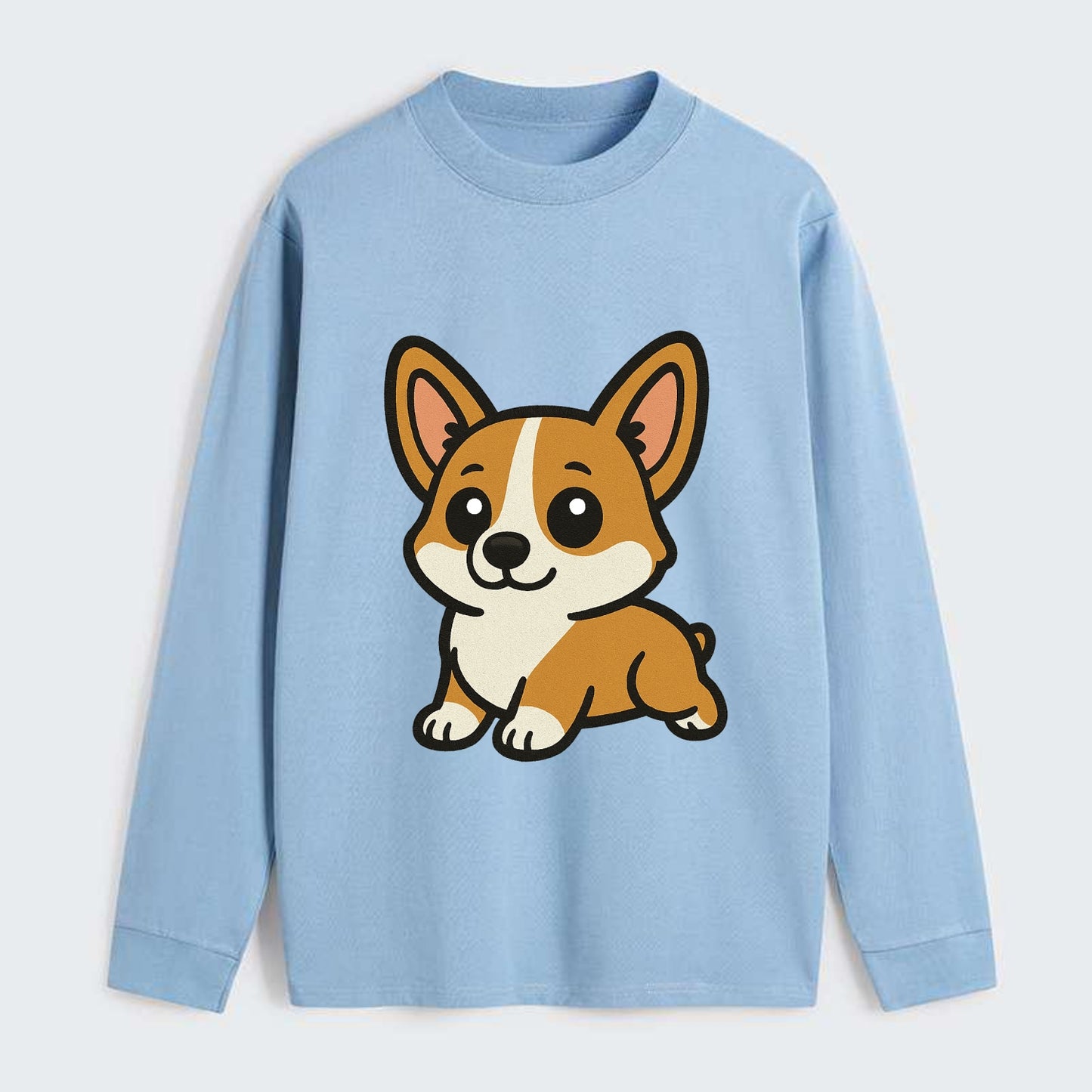 Corgi - Sploot lying position - Classic Long Sleeve Shirt - Light Blue