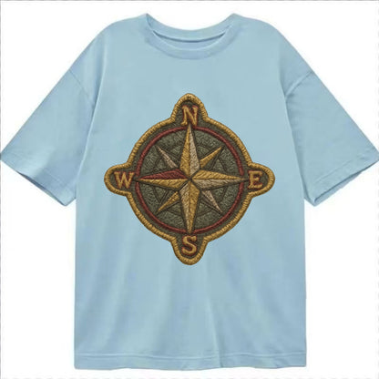 Compass rose with cardinal directions - explorer symbol - Classic T-shirt - Light Blue