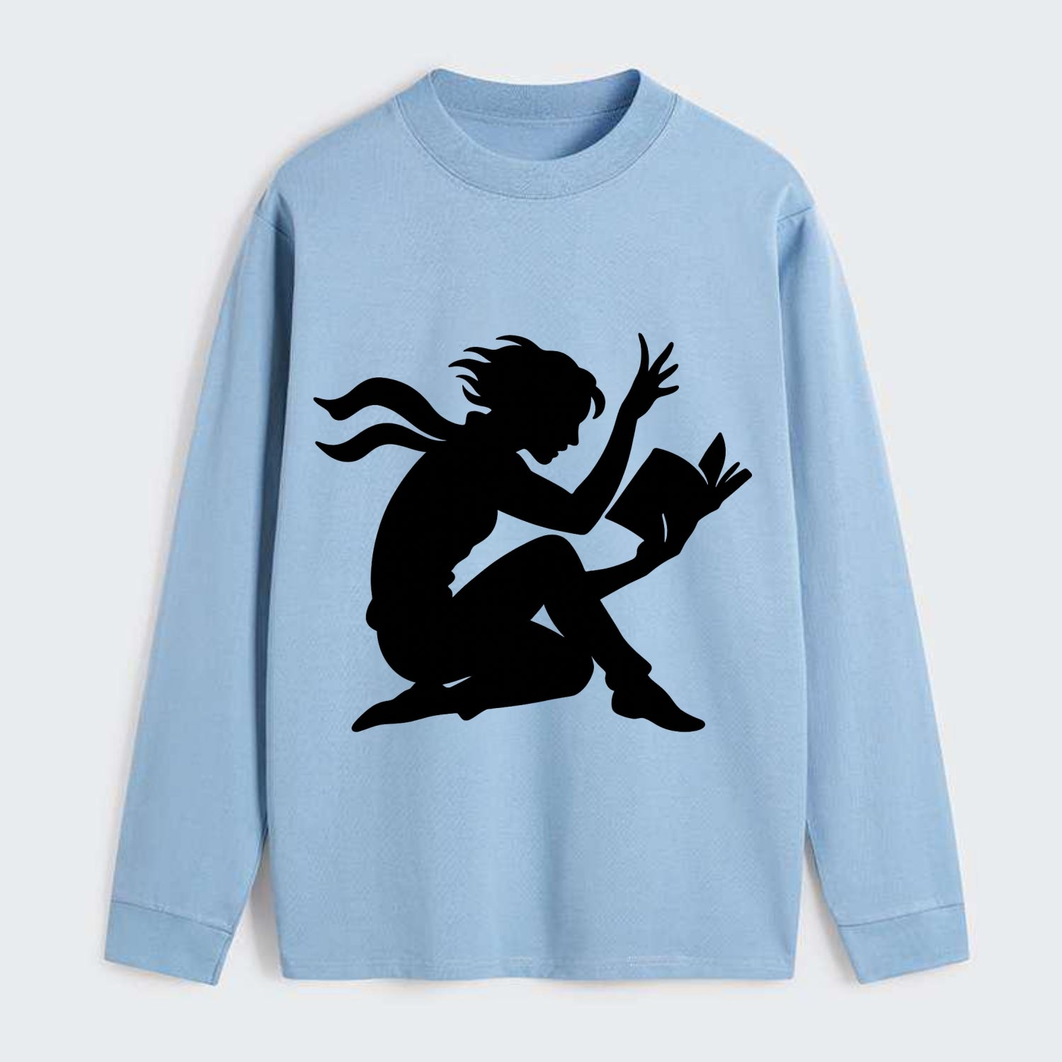 Reader lost in book moment - Classic Long Sleeve Shirt - Light Blue
