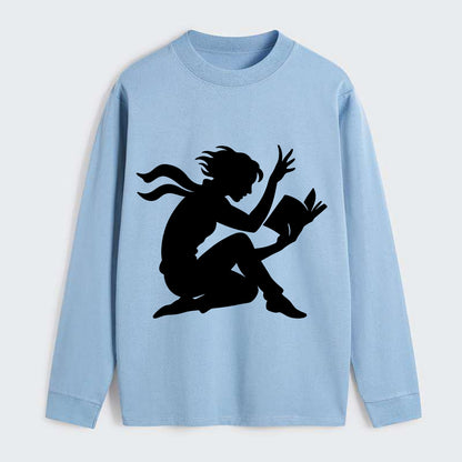 Reader lost in book moment - Classic Long Sleeve Shirt - Light Blue