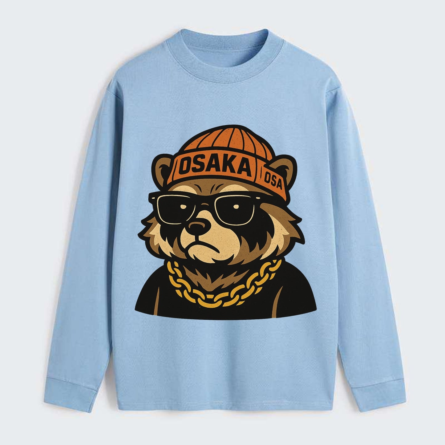 Osaka Tanuki - Classic Long Sleeve Shirt - Light Blue