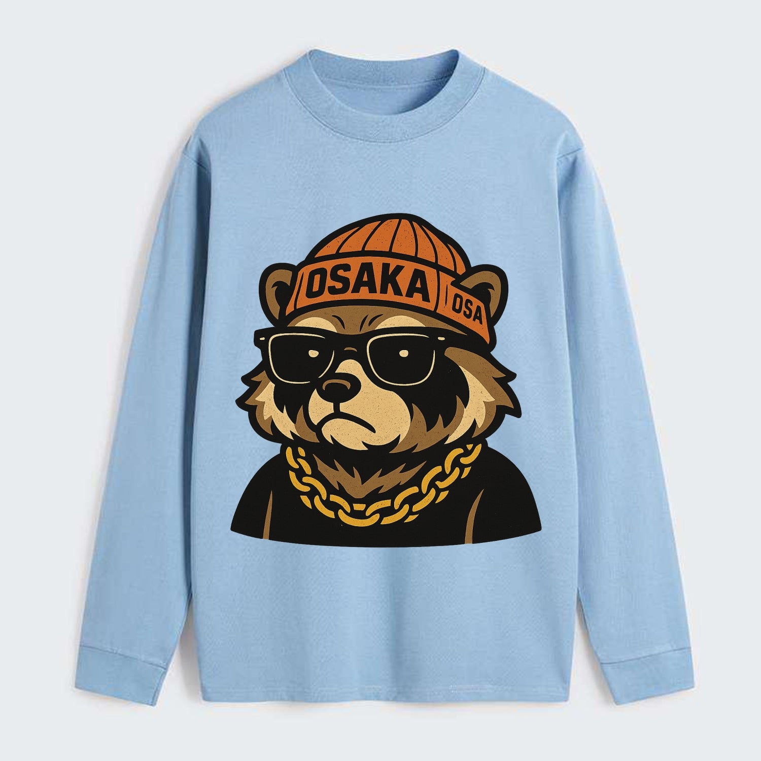 Osaka Tanuki - Classic Long Sleeve Shirt - Light Blue