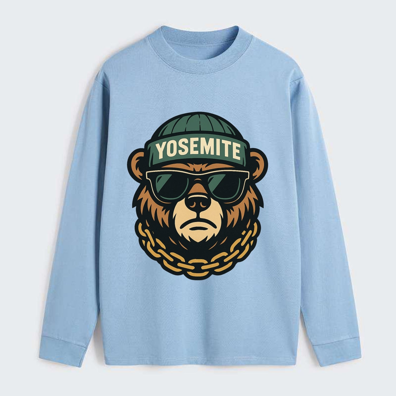 Yosemite Bear - Classic Long Sleeve Shirt - Light Blue