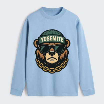 Yosemite Bear - Classic Long Sleeve Shirt - Light Blue