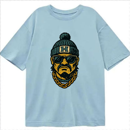 Honolulu Warrior wearing Hawaii beanie with H patch - Classic T-shirt - Light Blue