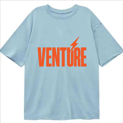 Bold typography design - "VENTURE" - taking risks, bold exploration - Classic T-shirt - Light Blue