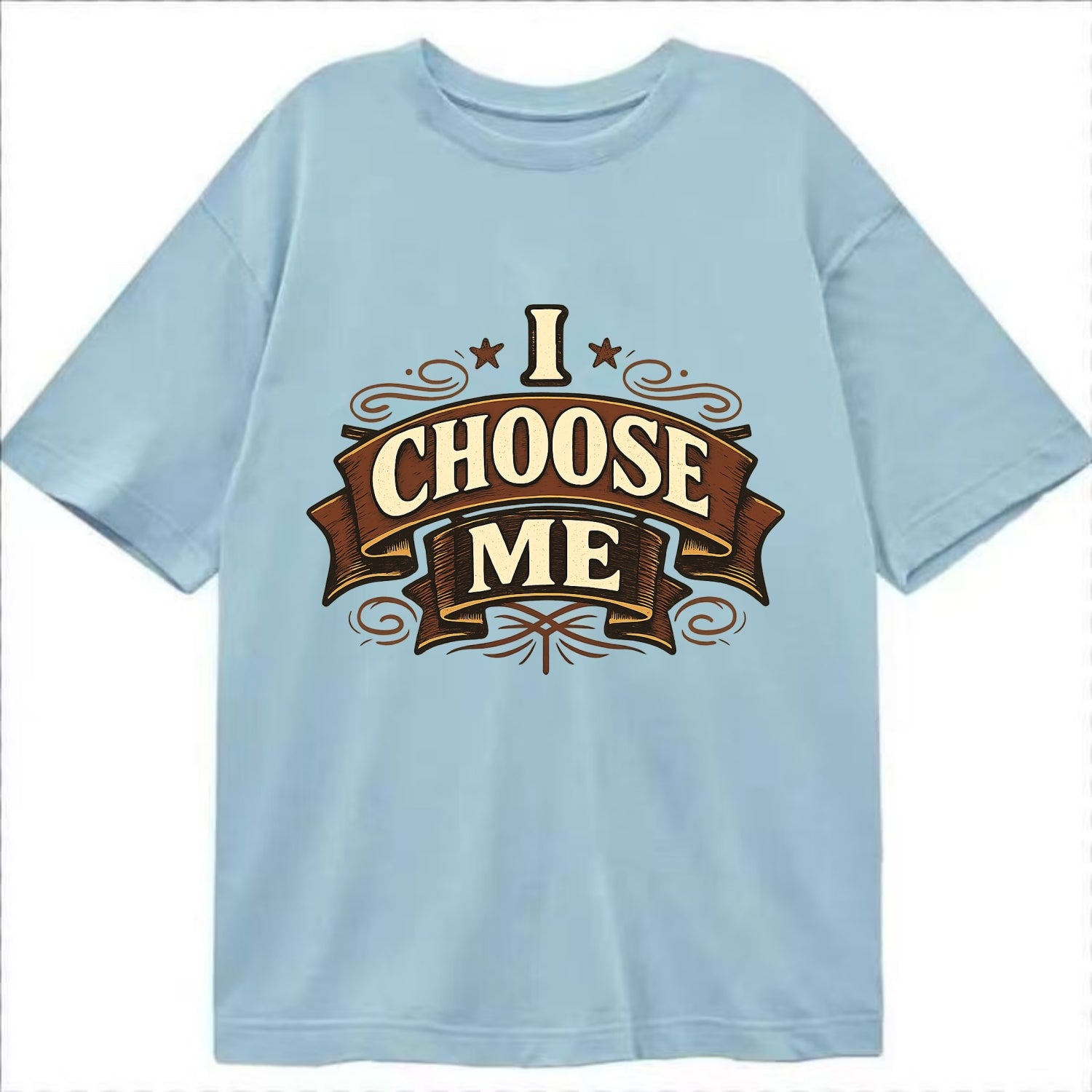 Bold typography design - "I CHOOSE ME" - self-priority, self-selection - Classic T-shirt - Light Blue
