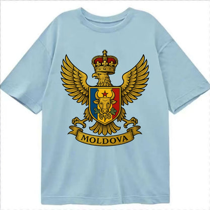 Moldova Heritage Badge  - Classic T-shirt - Light Blue