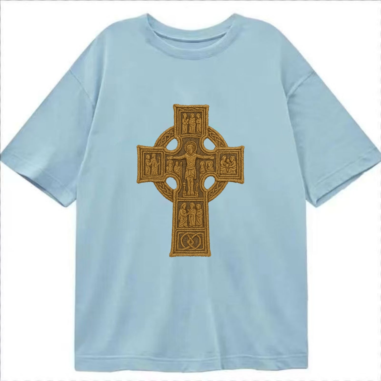 Monasterboice Cross - Classic T-shirt - Light Blue