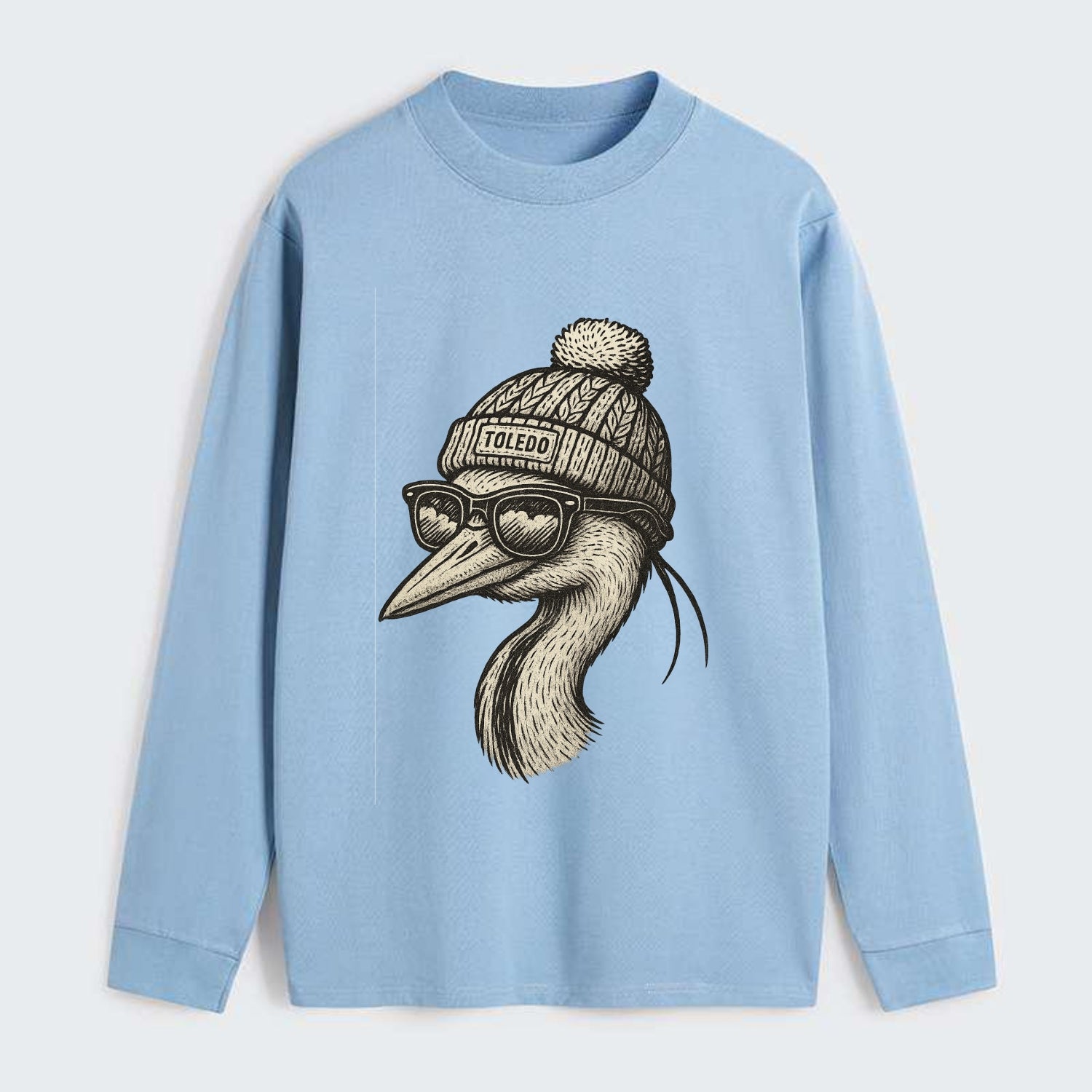 Toledo Great Blue Heron wearing Toledo b - Classic Long Sleeve Shirt - Light Blue