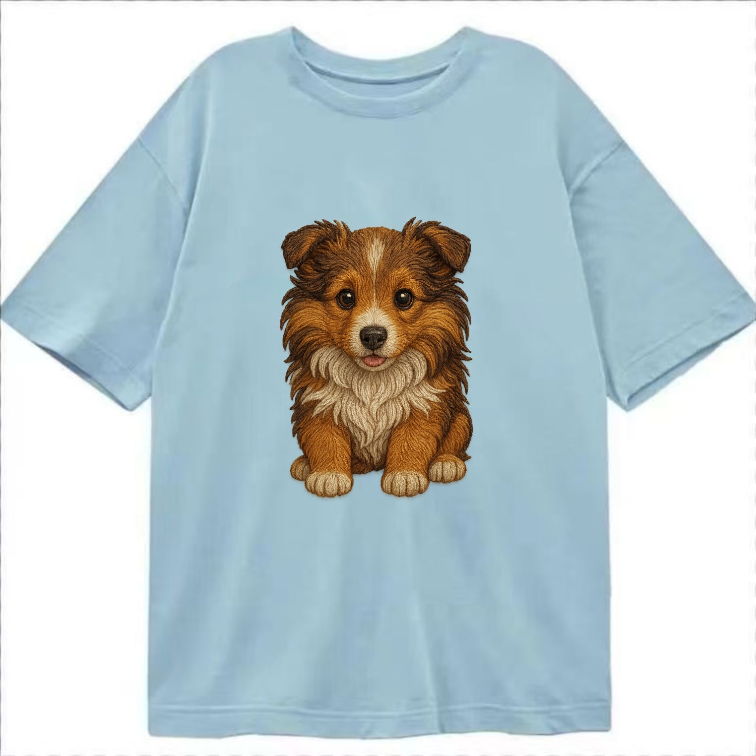 Baby Shetland Sheepdog Puppy - mini collie look, flowing mane, intelligent eyes, - Classic T-shirt - Light Blue