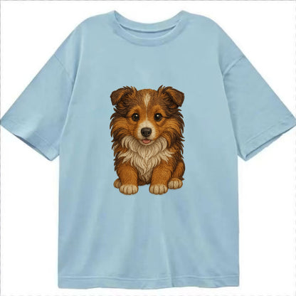 Baby Shetland Sheepdog Puppy - mini collie look, flowing mane, intelligent eyes, - Classic T-shirt - Light Blue