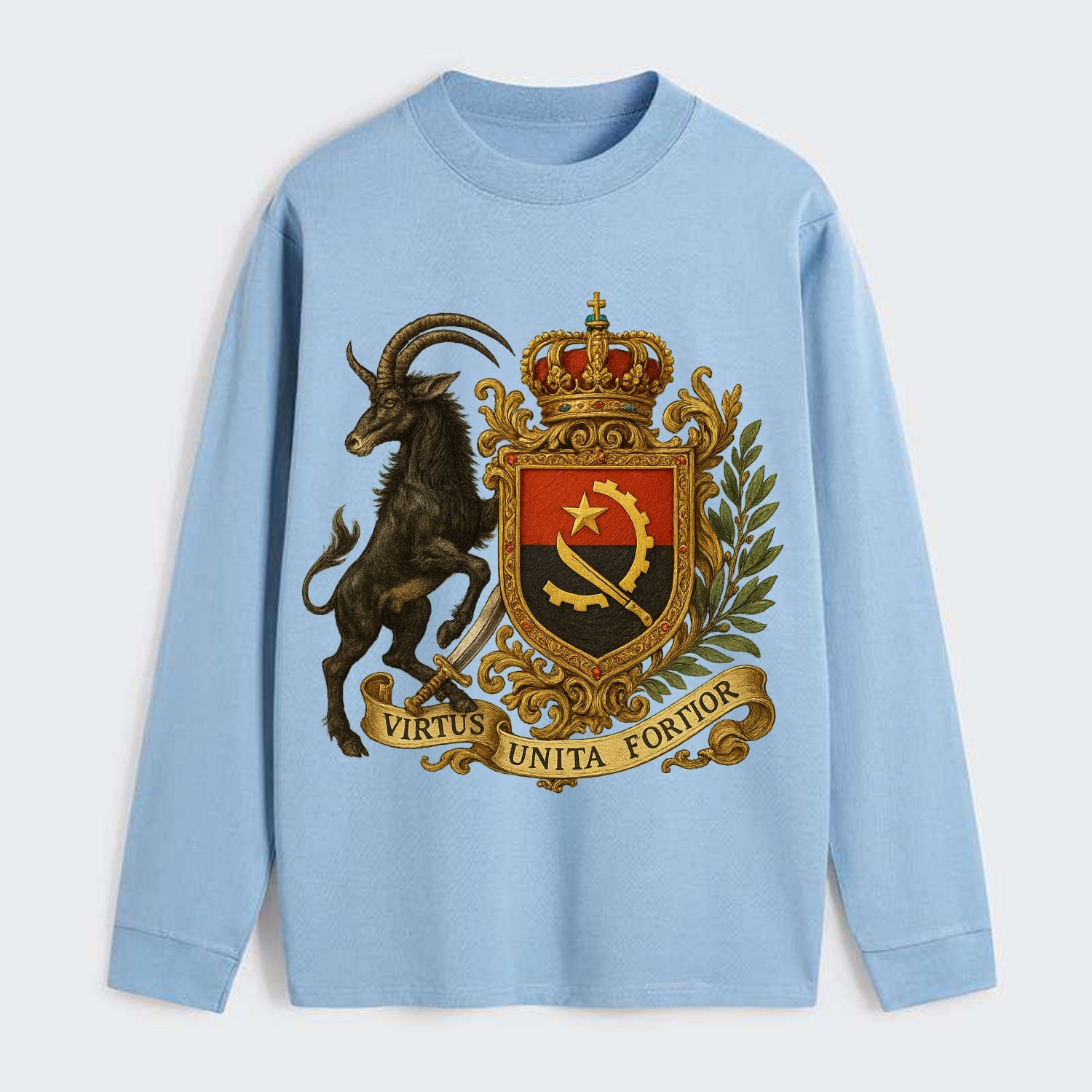 Angola Giant Sable Emblem - Classic Long Sleeve Shirt - Light Blue