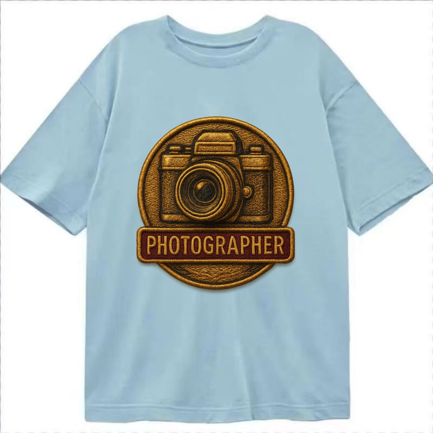 Camera with vintage lens - photographer badge - Classic T-shirt - Light Blue