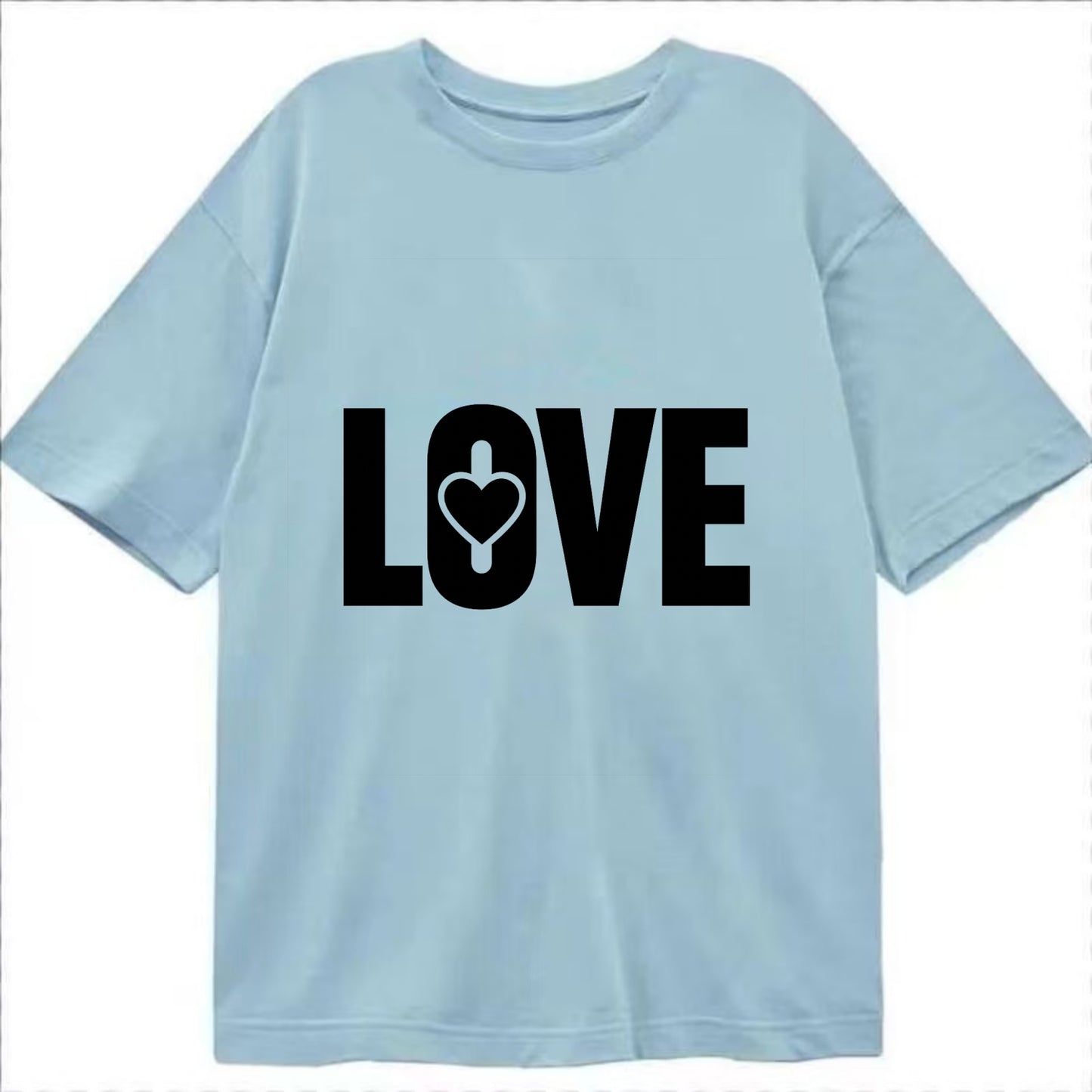 Bold typography design - "LOVE" - universal connection, heart centered - Classic T-shirt - Light Blue