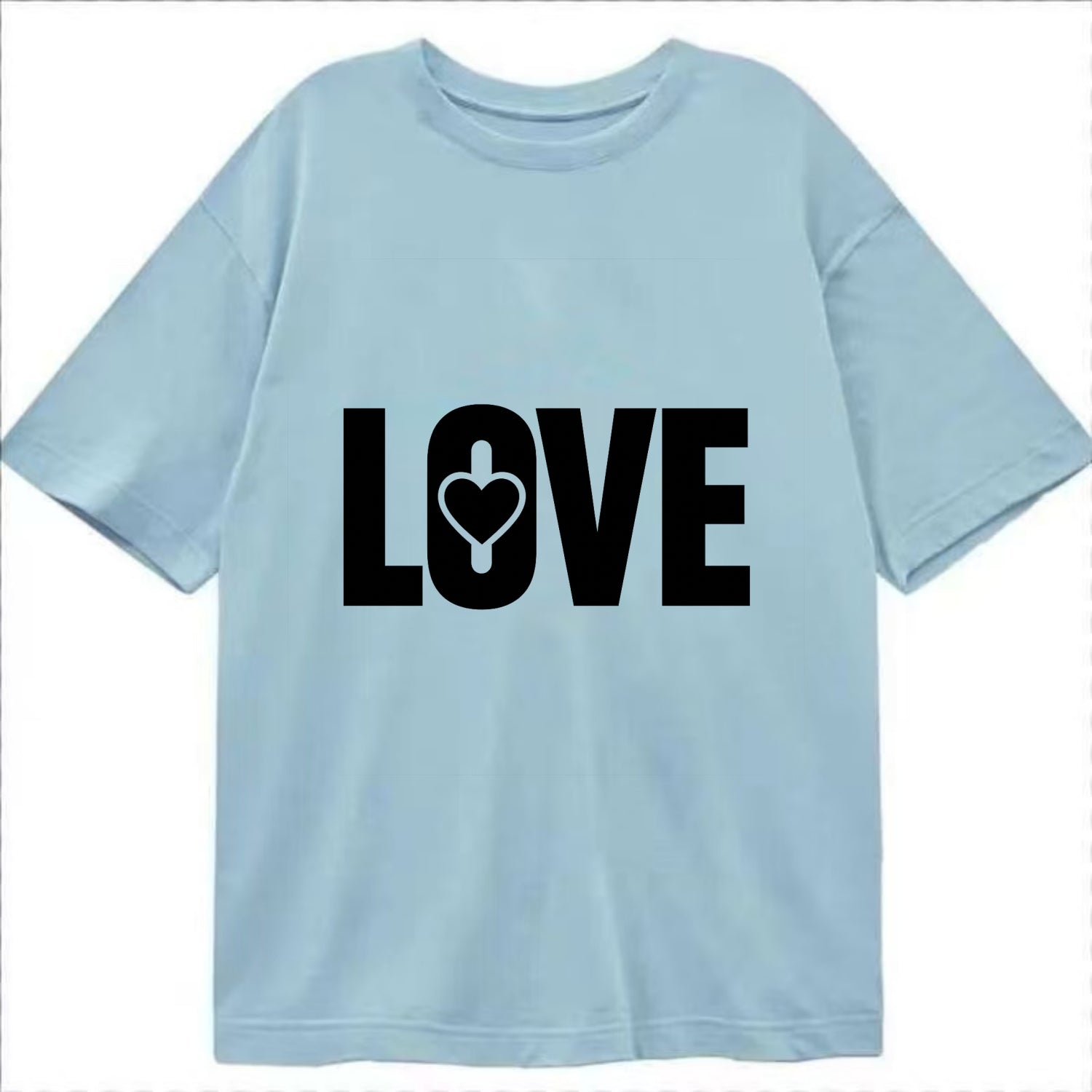 Bold typography design - "LOVE" - universal connection, heart centered - Classic T-shirt - Light Blue