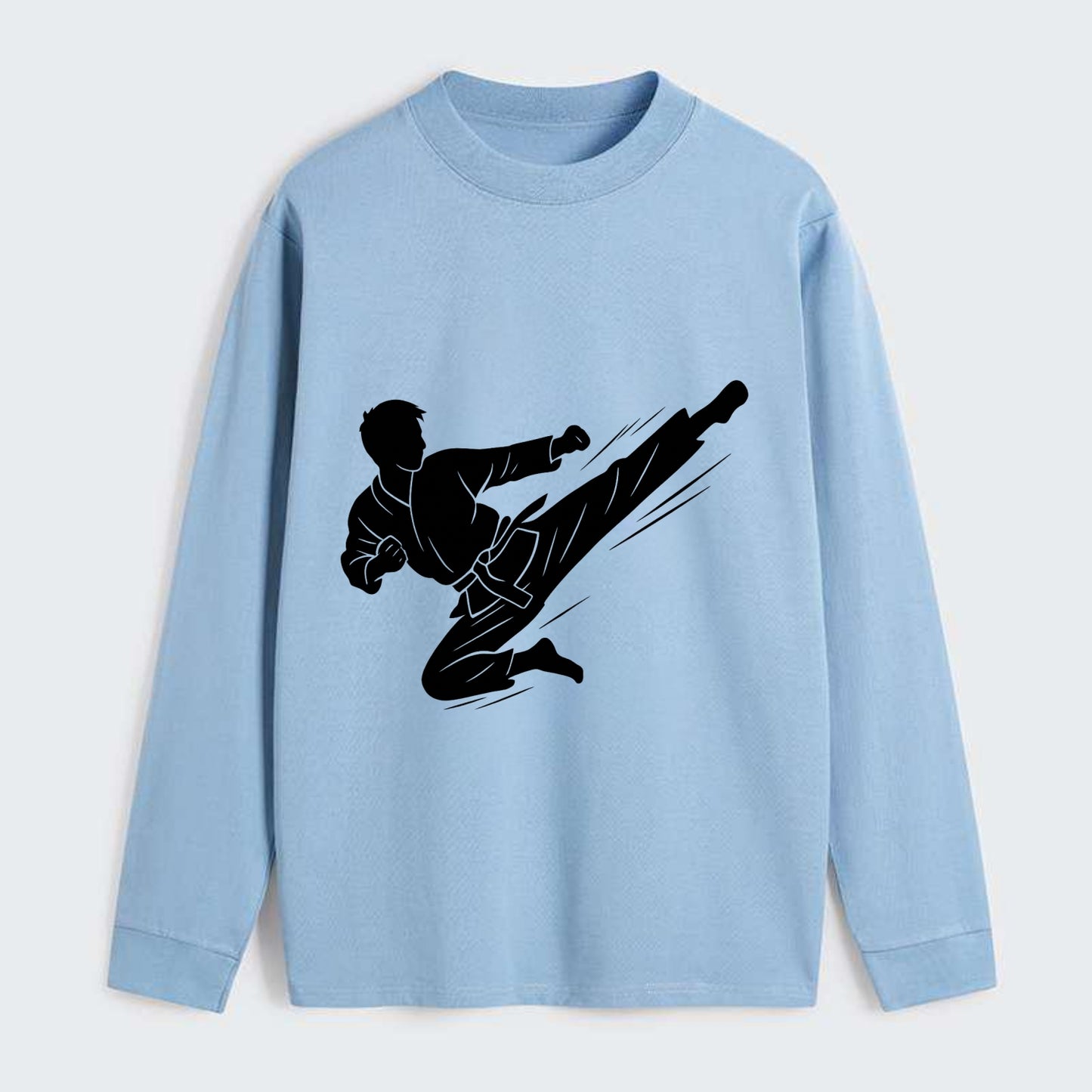 Korean taekwondo flying kick - Classic Long Sleeve Shirt - Light Blue