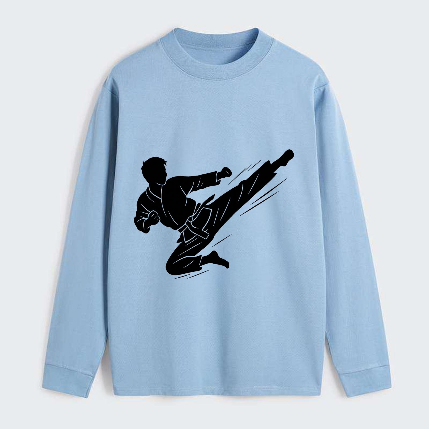 Korean taekwondo flying kick - Classic Long Sleeve Shirt - Light Blue