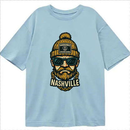 Nashville Commodore wearing Vanderbilt beanie with anchor patch - Classic T-shirt - Light Blue