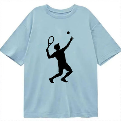 Tennis player serving powerful shot - Classic T-shirt - Light Blue