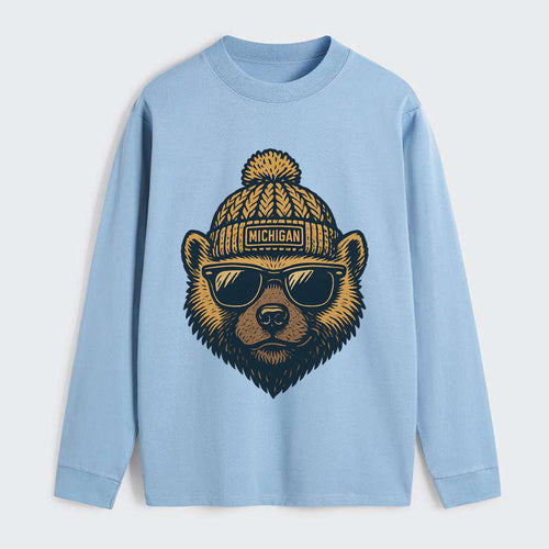 Ann Arbor Wolverine wearing Michigan bea - Classic Long Sleeve Shirt