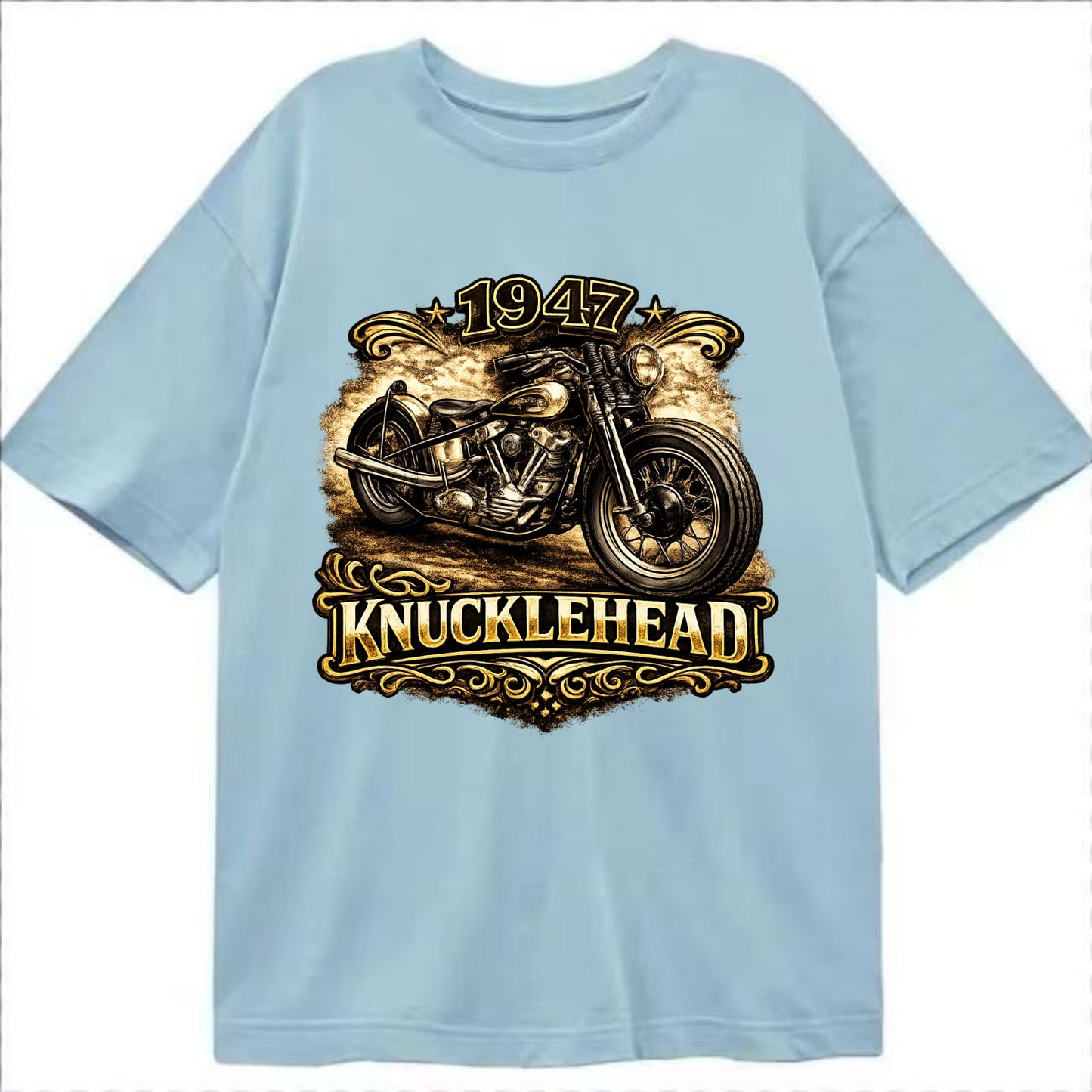 1947 Knucklehead Bobber - Classic T-shirt - Light Blue