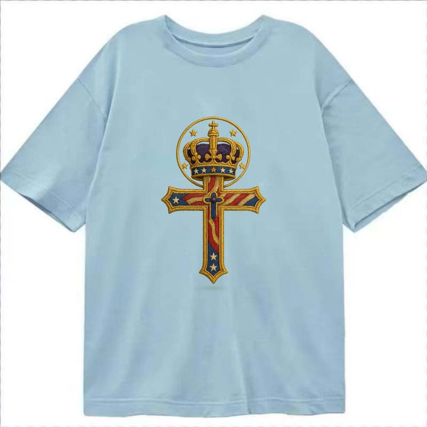 Cross and Crown  - Classic T-shirt - Light Blue