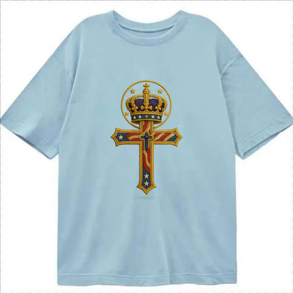 Cross and Crown  - Classic T-shirt - Light Blue