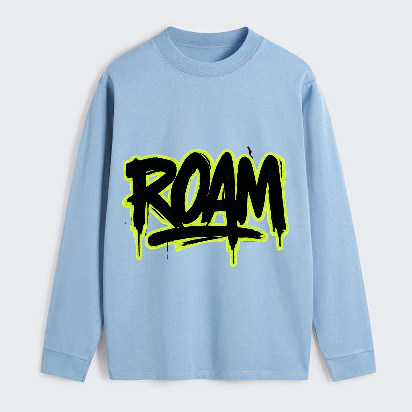 Bold typography design - "ROAM" - wander freely, no destination needed - Classic Long Sleeve Shirt - Light Blue