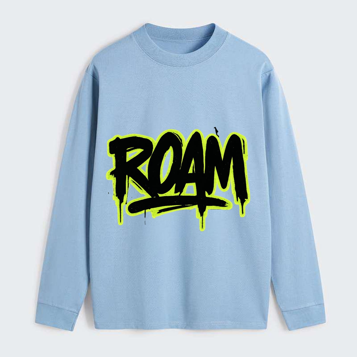 Bold typography design - "ROAM" - wander freely, no destination needed - Classic Long Sleeve Shirt - Light Blue