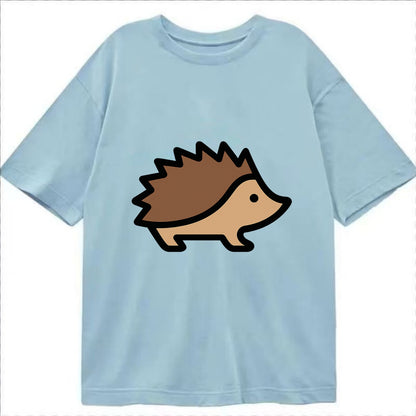 Hedgehog - Brown spiky back flat side profile - Classic T-shirt - Light Blue