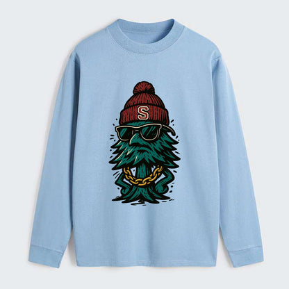 Palo Alto Tree wearing Stanford beanie with S patch - Classic Long Sleeve Shirt - Light Blue