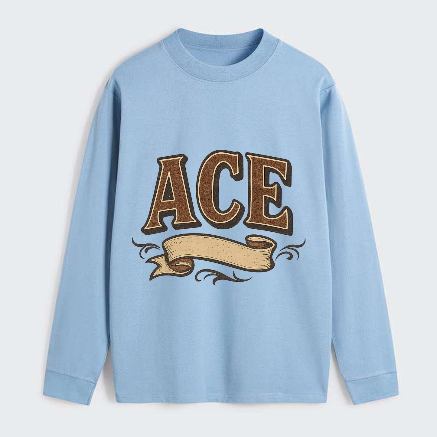 Bold typography design - "ACE" - expert, the best at something - Classic Long Sleeve Shirt - Light Blue