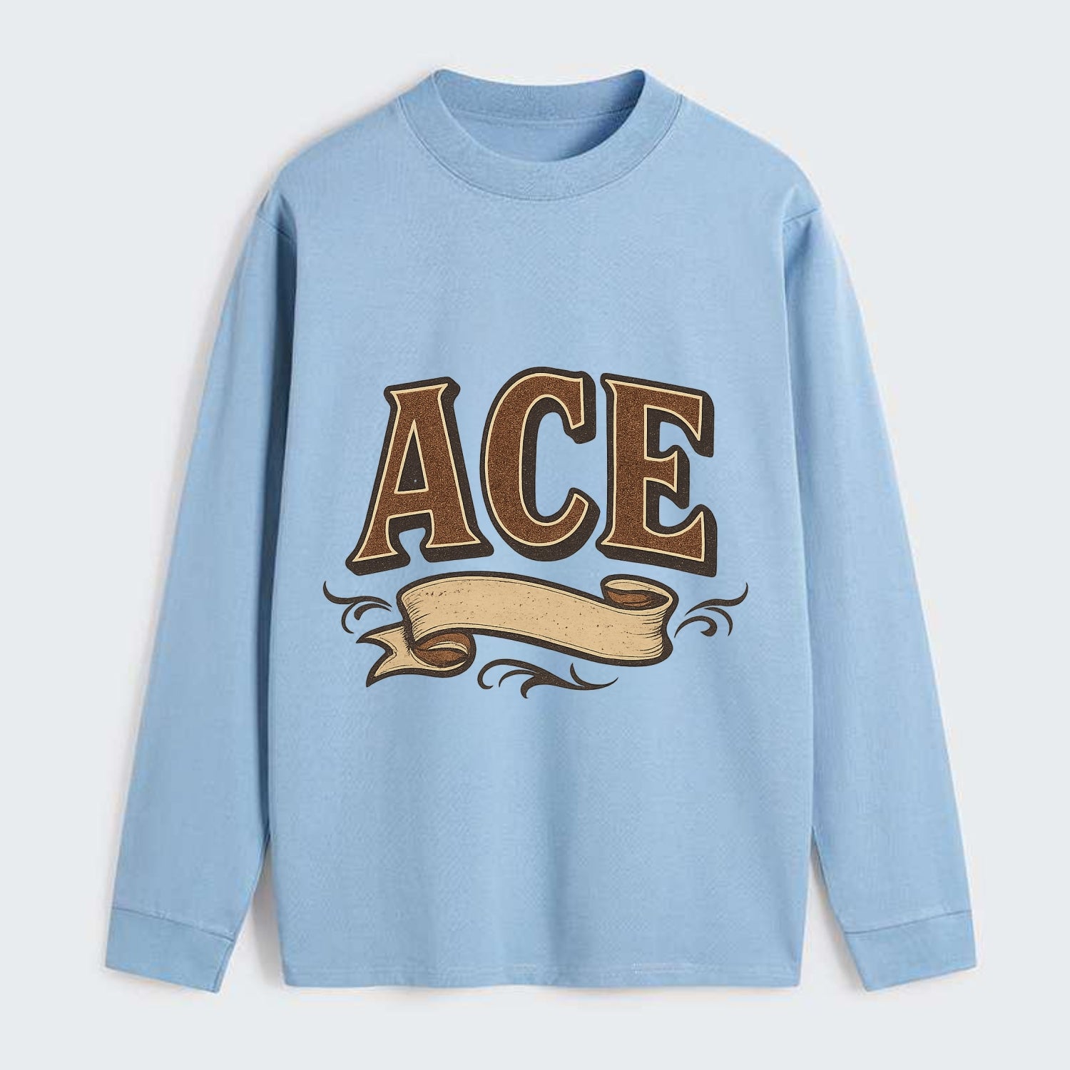 Bold typography design - "ACE" - expert, the best at something - Classic Long Sleeve Shirt - Light Blue