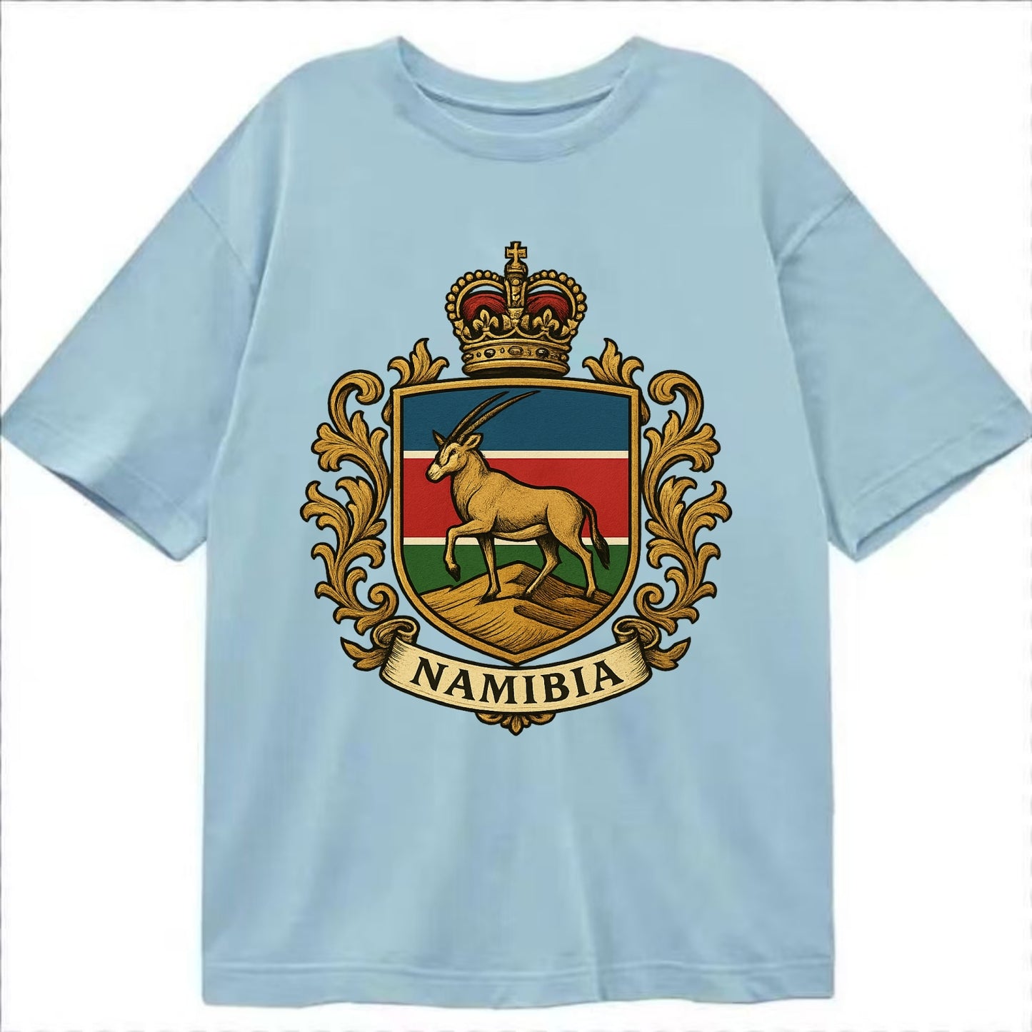 Namibia Heritage Badge  - Classic T-shirt - Light Blue