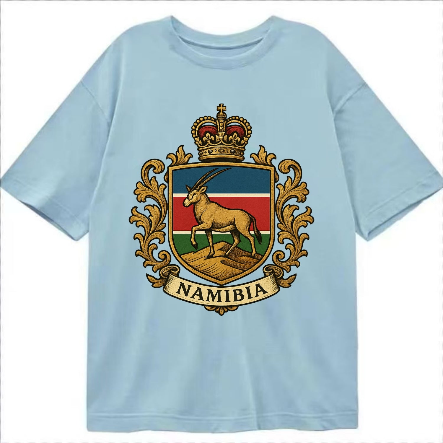 Namibia Heritage Badge  - Classic T-shirt - Light Blue