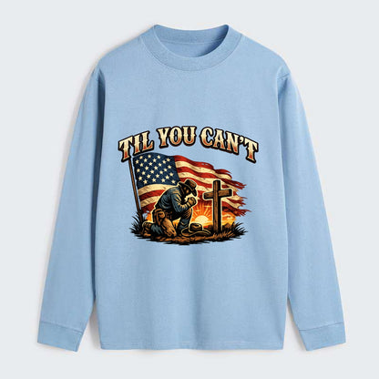 Til You Cant - Praying Cowboy - Classic Long Sleeve Shirt - Light Blue