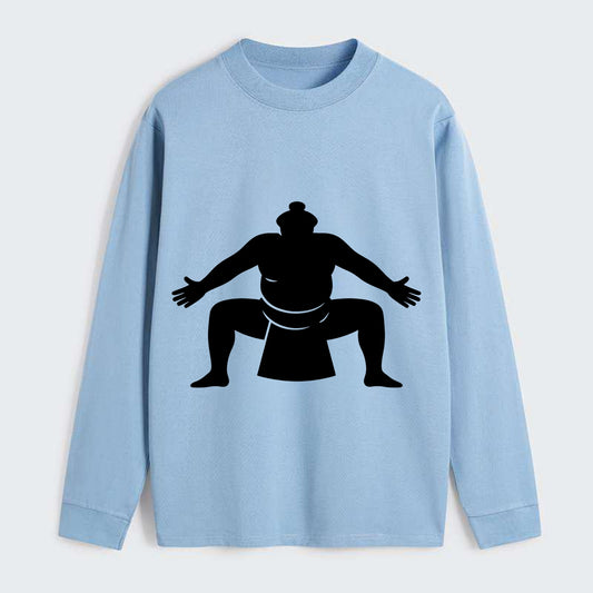 Japanese sumo wrestler ceremonial stance - Classic Long Sleeve Shirt - Light Blue