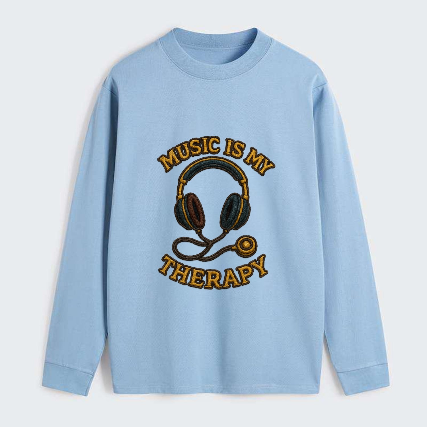 Music Is My Therapy  - Classic Long Sleeve Shirt - Light Blue
